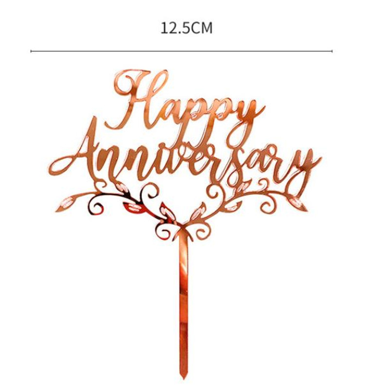 结婚周年纪念日Happy Anniversary甜品台背景装饰派对蛋糕插牌件 - 图1