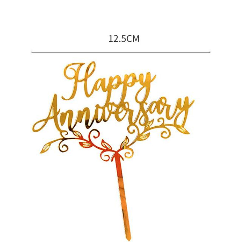 结婚周年纪念日Happy Anniversary甜品台背景装饰派对蛋糕插牌件 - 图0