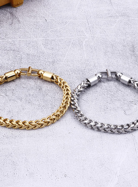 日韩街头潮流创意316不锈钢龙骨链男生手链简约百搭原创手饰配饰