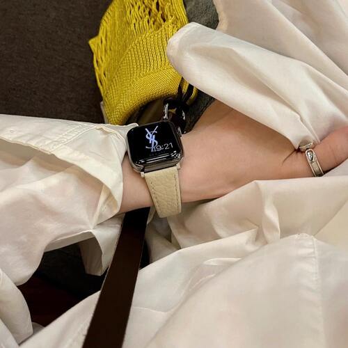 磁吸荔枝纹皮质表带适用applewatch45S10iwatchS11小米89pro红米6 - 图1