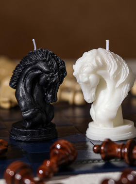 天选黑马马头造型香薰蜡烛新年diy动物骏马装饰品摆件家居