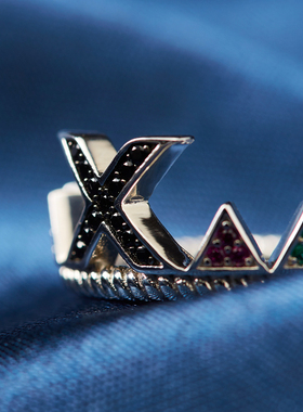 女S925银彩色锆石衍生品戒指