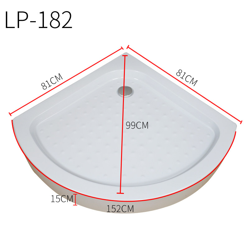 Fan-shaped shower room low basin base waterproof water-isolating partition shower curtain bathroom waterproof long arc deodorant and anti-blocking