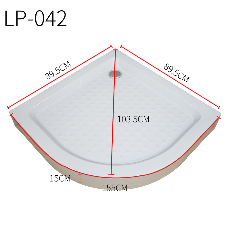 Fan-shaped shower room low basin base waterproof water-isolating partition shower curtain bathroom waterproof long arc deodorant and anti-blocking