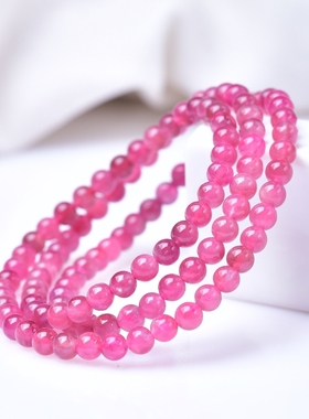 一物一图佛珠碧玺天然粉色手链女