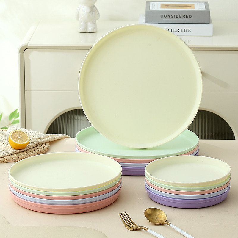 圆形塑料托盘奶油风杯子茶水专用盘民宿酒店KTV端菜盘子商用收纳,淘宝优惠券,粉丝福利购,淘宝优惠卷