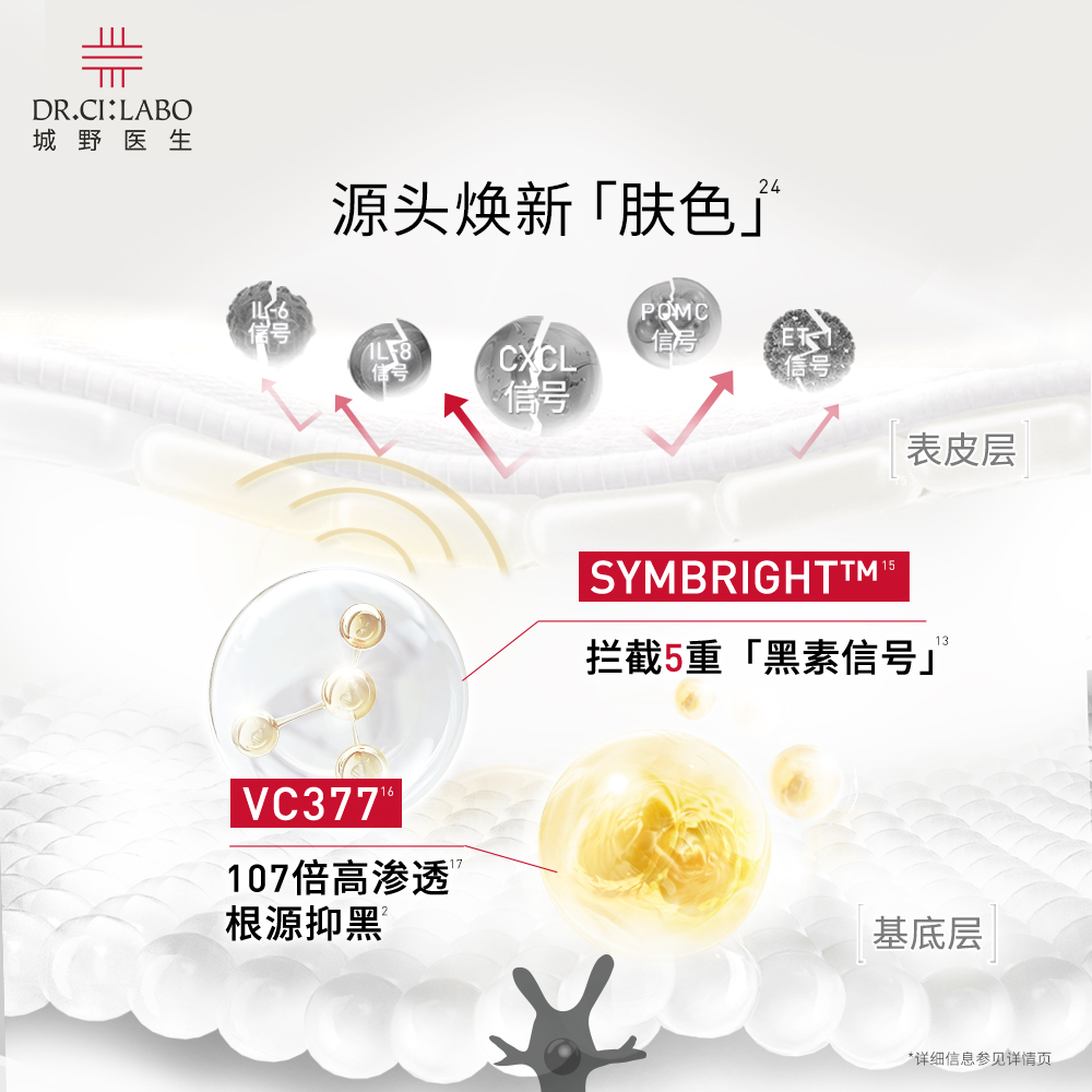 城野医生VC377美白淡斑精华面霜淡化痘印淡褪色斑保湿提亮377面霜