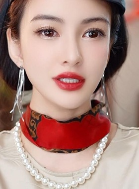 桑蚕丝香云纱磁扣项链气质珍珠