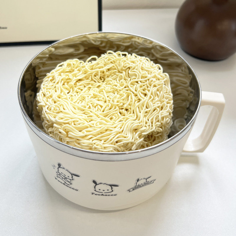 304不锈钢泡面碗带盖大容量帕恰狗可沥水方便面碗学生饭盒日系碗