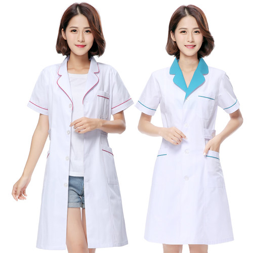 白大褂短袖医生服夏装美容院药店纹绣师工作服短袖实验服实习服 - 图3