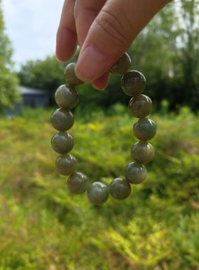 正宗天然缅甸翡翠A货男士手串卡13.3mm15颗，实物自然拍照