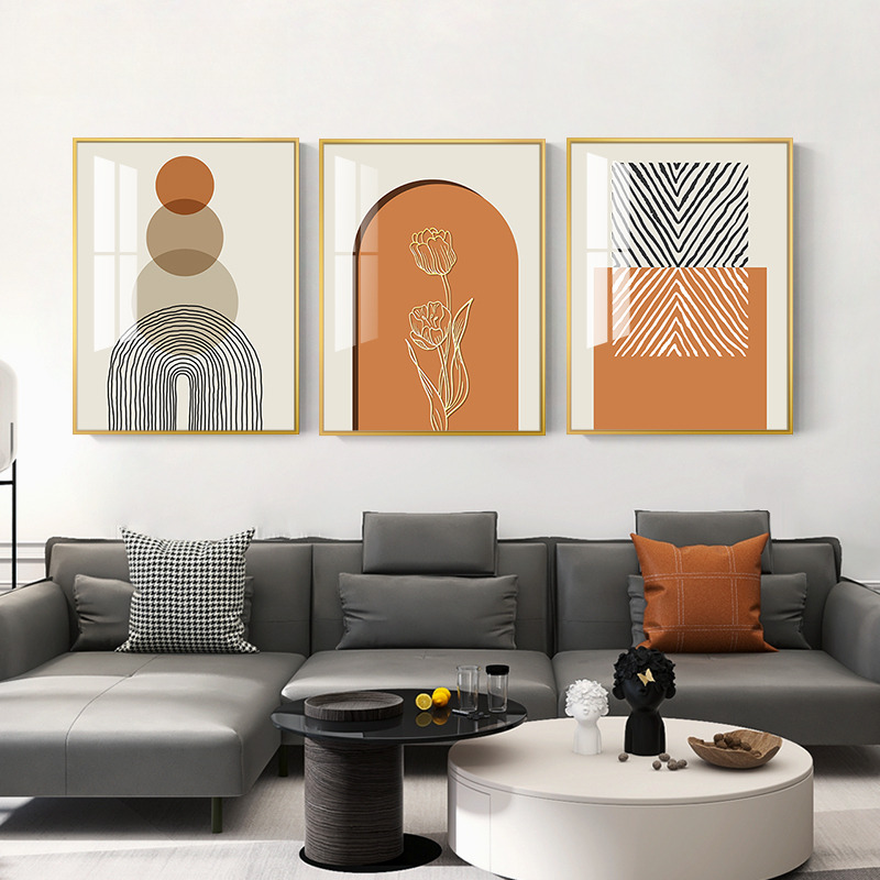 现代简约装饰画客厅画沙发背景墙画壁画三联画大气轻奢高级感挂画