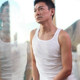 Edison Chen square collar pure cotton camisole white same style