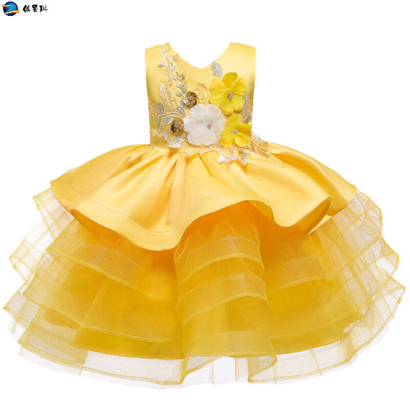 儿童婚纱校园大合唱主持女童公主裙 佐曼琳连衣裙