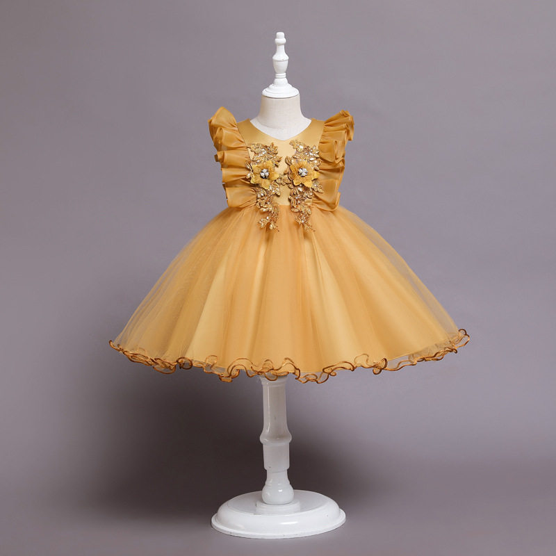 六一儿童公主蓬蓬裙花童女童演出服 佐曼琳连衣裙