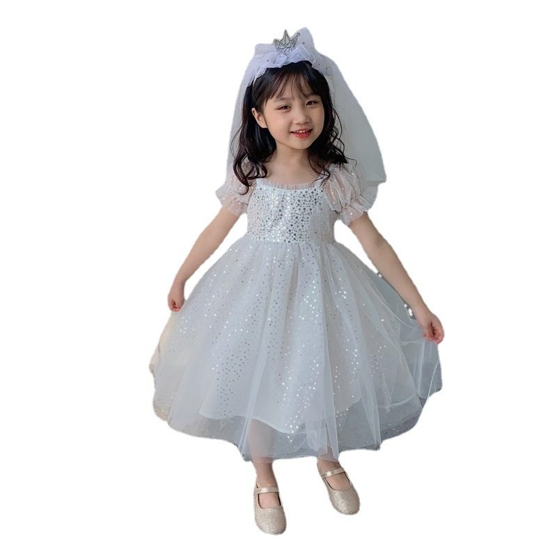 女童连衣裙蓬蓬纱蕾丝夏婚纱裙子 佐曼琳连衣裙