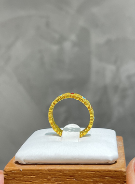 主播自留古法沙金精致彩色烧蓝镂空闭口戒指指环