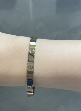 玫瑰金钛钢镶钻手镯玫瑰