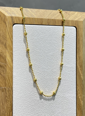 主播自留小众古法沙金蹦迪珠满天星拼接金属项链颈链