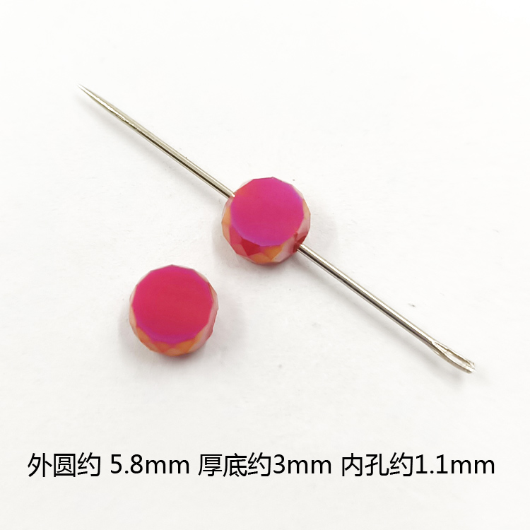 玻璃水晶珠子 散珠diy手工串珠大面扁珠手链项链饰品配件材料 6mm - 图2