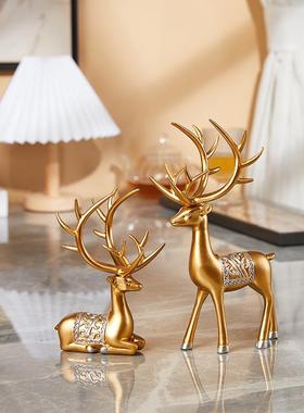 厂家直销现代轻奢玄关鹿摆件家居客厅电视柜酒柜饰品欧式创意摆设