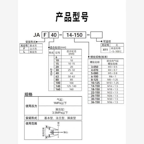 浮动接头JA15-5-080/6-100/6-3-050/10-4-070/JB16/20/25JS16万向 - 图0