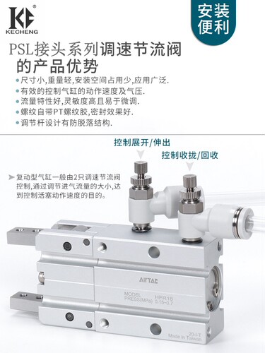 亚德客型气缸管接头ASL节流调速阀PSL4/6/8/10/12-M3M501020304AB - 图2