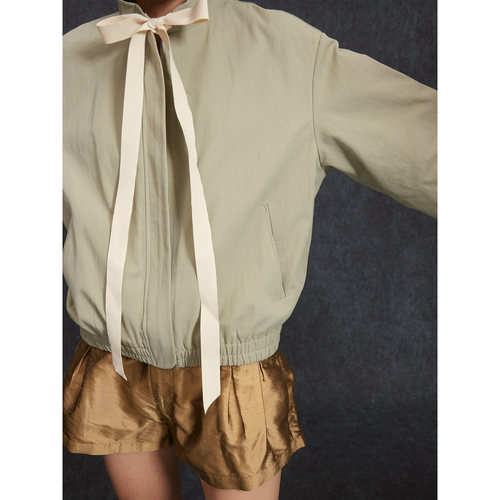 cheap art label 中式立领中袖拉链蝴蝶结夹克外套女2025秋季新款 - 图1