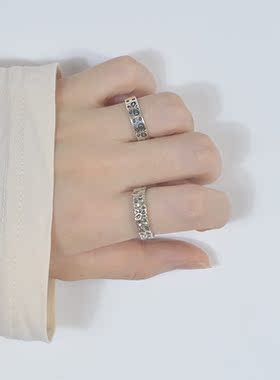 无怯纯银复古蝴蝶戒指小众设计