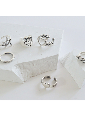 无怯个性多元素开口戒指