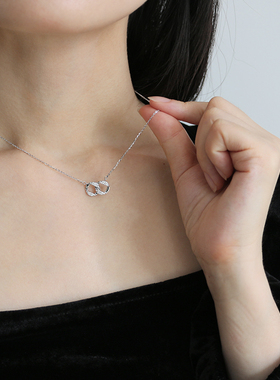 无怯纯银莫比乌斯环锆钻项链