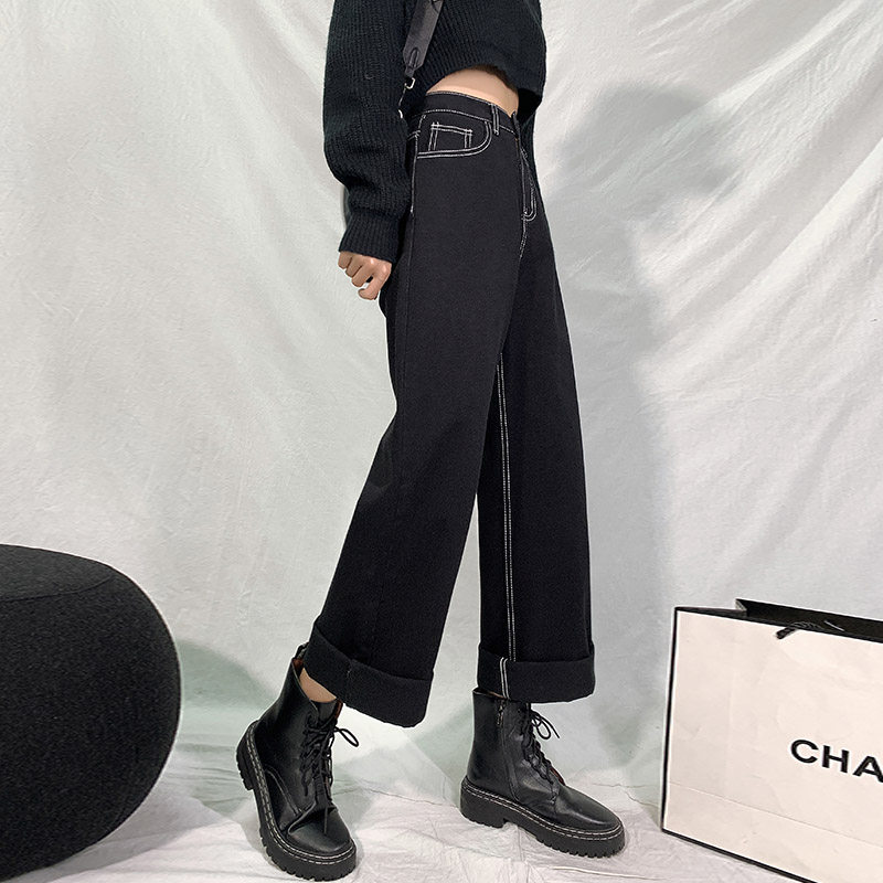 2022年春装新款直筒宽松阔腿牛仔裤 pstylejeans牛仔裤