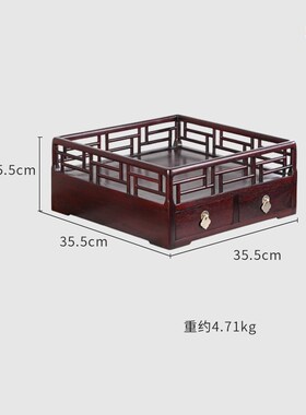 大红酸枝都承盘王世襄同款缅甸花梨实木多功能收纳红木王款文承盘