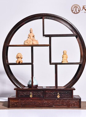 大红酸枝博古架实木多宝阁中式书房展示架红木博物架置物架收纳架
