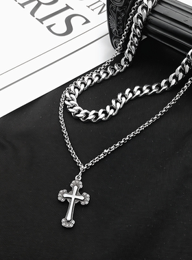 钛钢简约男女卫衣配饰品项链