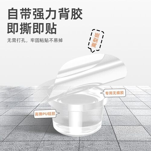透明硅胶门挡器防撞贴免打孔家用入户门把手静音碰撞门塞门阻神器 - 图0