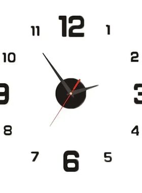 DIY Wall Clock for Home Office 40cm Frameless Modern 3D Wall
