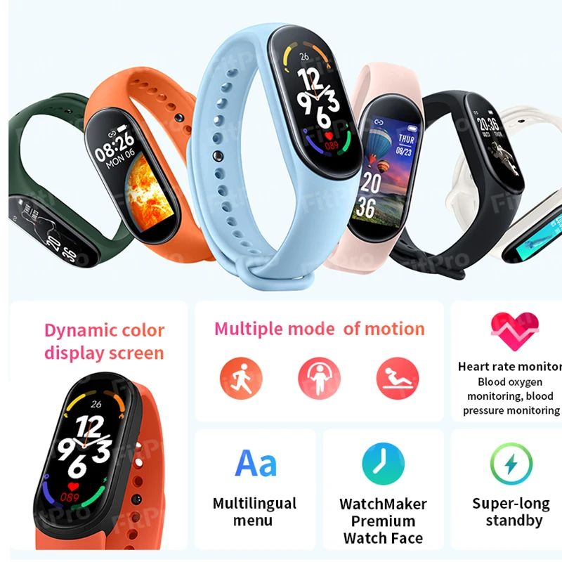 Band 7 Smart Watch Men Women Fitness Heart Rate Sports Smart - 图0