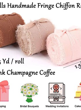 DIY Edged Chiffon Silk-Like Ribbons Wedding Invitation Bouqu