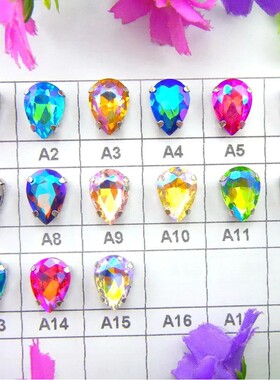 Colorful 7 sizes glass Crystal Silver claw Various colors mi