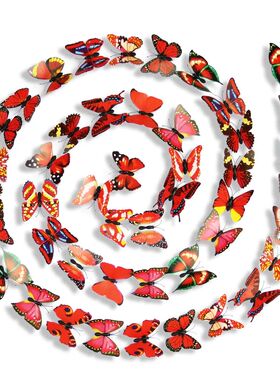 100pcs White 3D PVC Flower Butterfly Wall Stickers For Girl