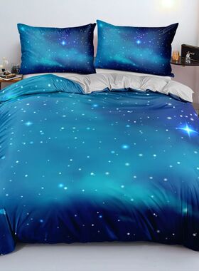 Luxury Galaxy Dark Blue Bedding Set Twin Full Queen King Siz