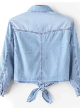 Women's Blouse Female Summer Denim Jacket Shirt Thin Short K