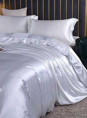 Silk Bedding Set with Duvet ver Fitted/Flat Bed Sheet Pillow