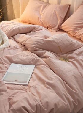 Nordic Princess Pink Bedding Set Girls Boys Single Double Si