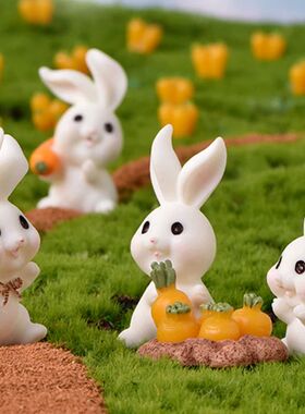 Cute Mini Resin Bunny Easter Decorations Home Miniature Land
