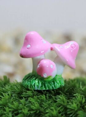 1 Pcs 4 Colors Cute Mini Resin Mushrooms Fairy Garden Orname
