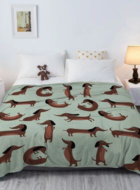 The Dachshund Pose Blanket Printed Throw Blanket Plush Fluff