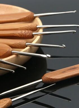Bamboo Crochet Knitting Needles Hooks Yarn Weave Handle Hook
