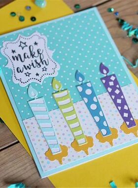 Birthday Candle Label Metal Cutting Dies Scrapbooking Stamps